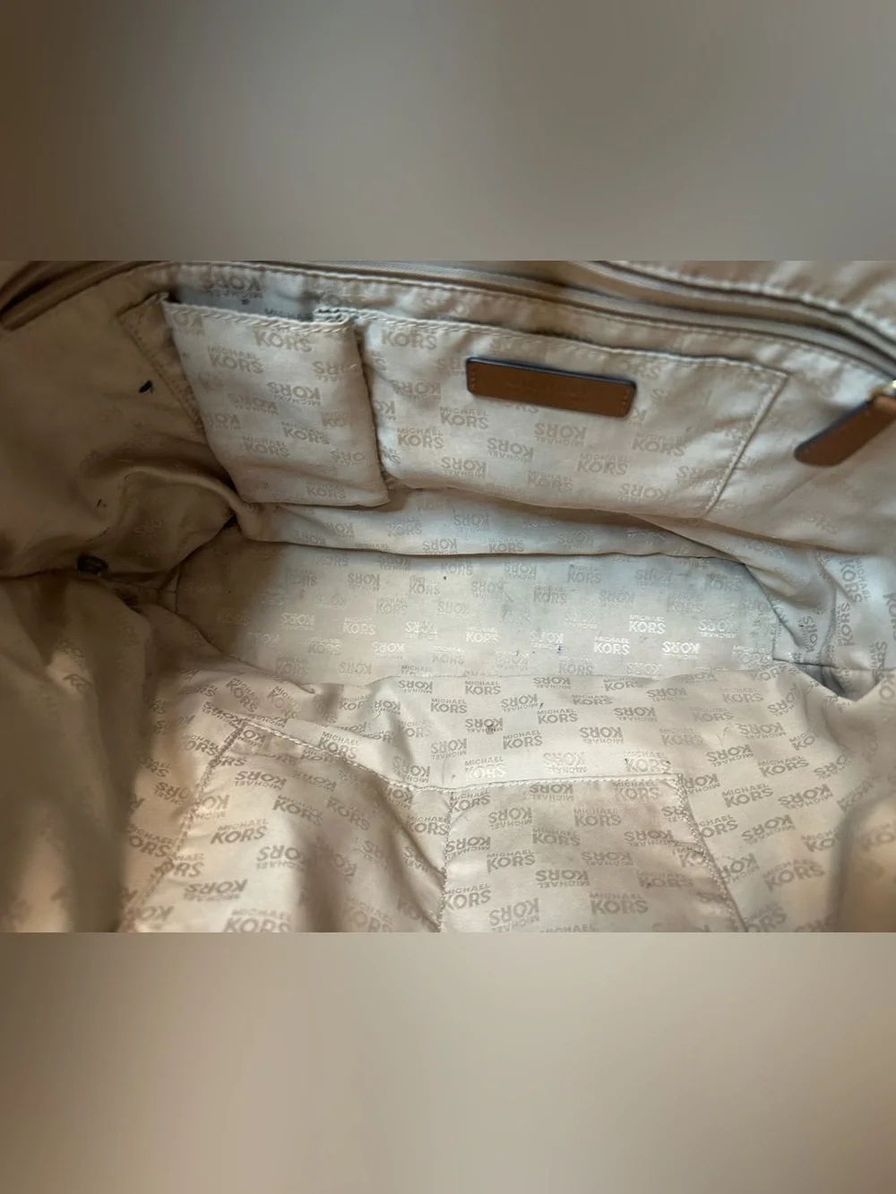Michael Kors Navy and White Striped Tote Bag